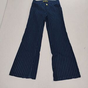Y2K South Pole Pinstripe Flare Jeans Hip Hop City Sleek Juniors Sz 5